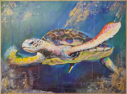 turtle in the golden sea von Joe Köstlinger